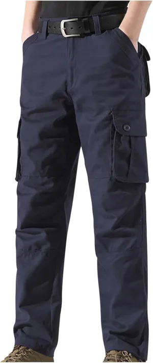 Mens Tactical Cargo Pants Multi Pockets Hiking Combat Pants Outdoor Ripstop Lightweight Belt Breathable Straight Trouser
