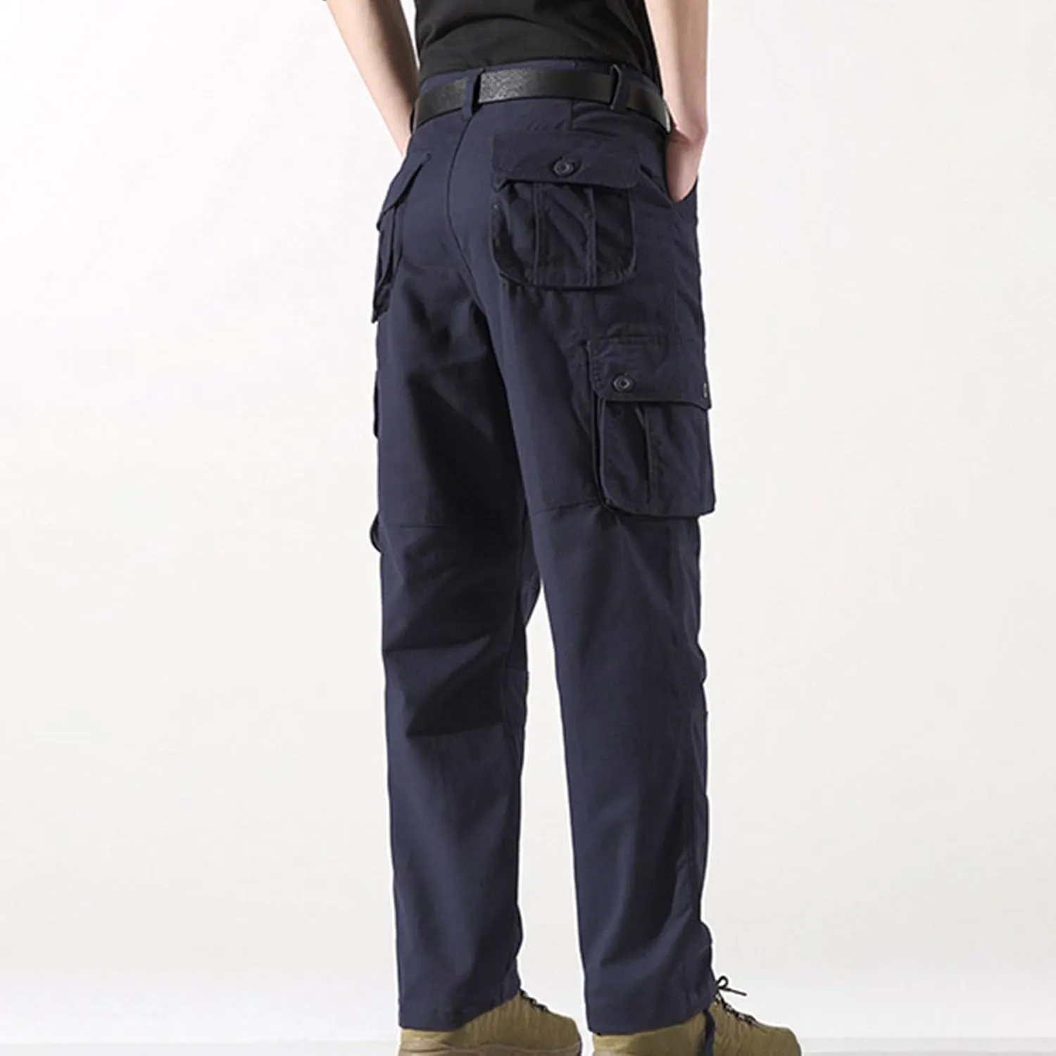 Mens Tactical Cargo Pants Multi Pockets Hiking Combat Pants Outdoor Ripstop Lightweight Belt Breathable Straight Trouser