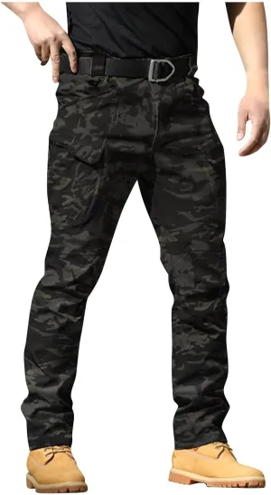 Men's Tactical Pants Water Resistant Hiking Cargo Pants with Multi Pockets Relaxed Fit Quick Dry Work Pants