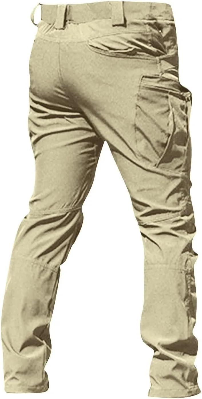 Men's Tactical Pants Water Resistant Hiking Cargo Pants with Multi Pockets Relaxed Fit Quick Dry Work Pants