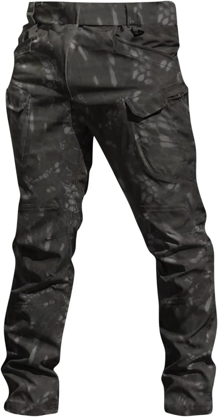 Men's Tactical Pants Water Resistant Hiking Cargo Pants with Multi Pockets Relaxed Fit Quick Dry Work Pants