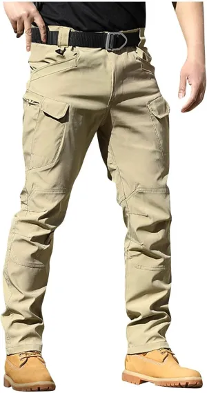 Men's Tactical Pants Water Resistant Hiking Cargo Pants with Multi Pockets Relaxed Fit Quick Dry Work Pants