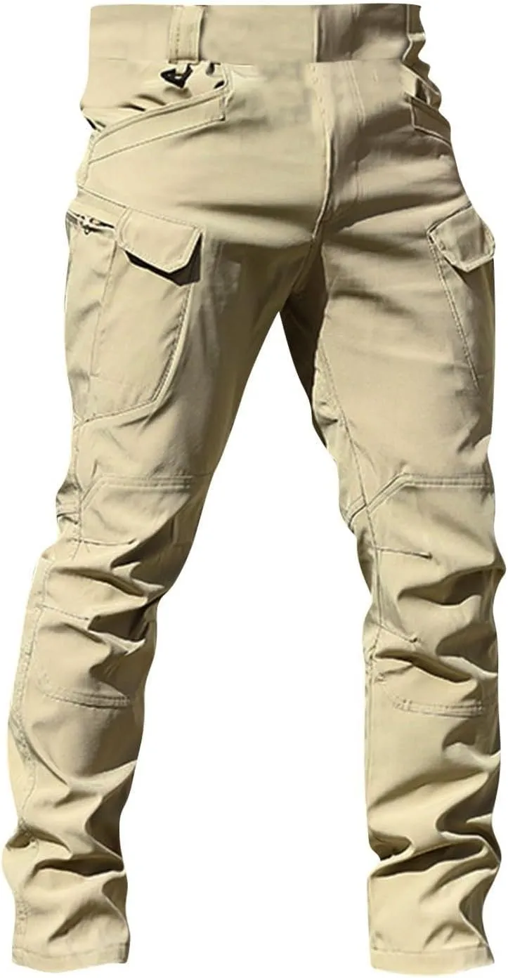 Men's Tactical Pants Water Resistant Hiking Cargo Pants with Multi Pockets Relaxed Fit Quick Dry Work Pants