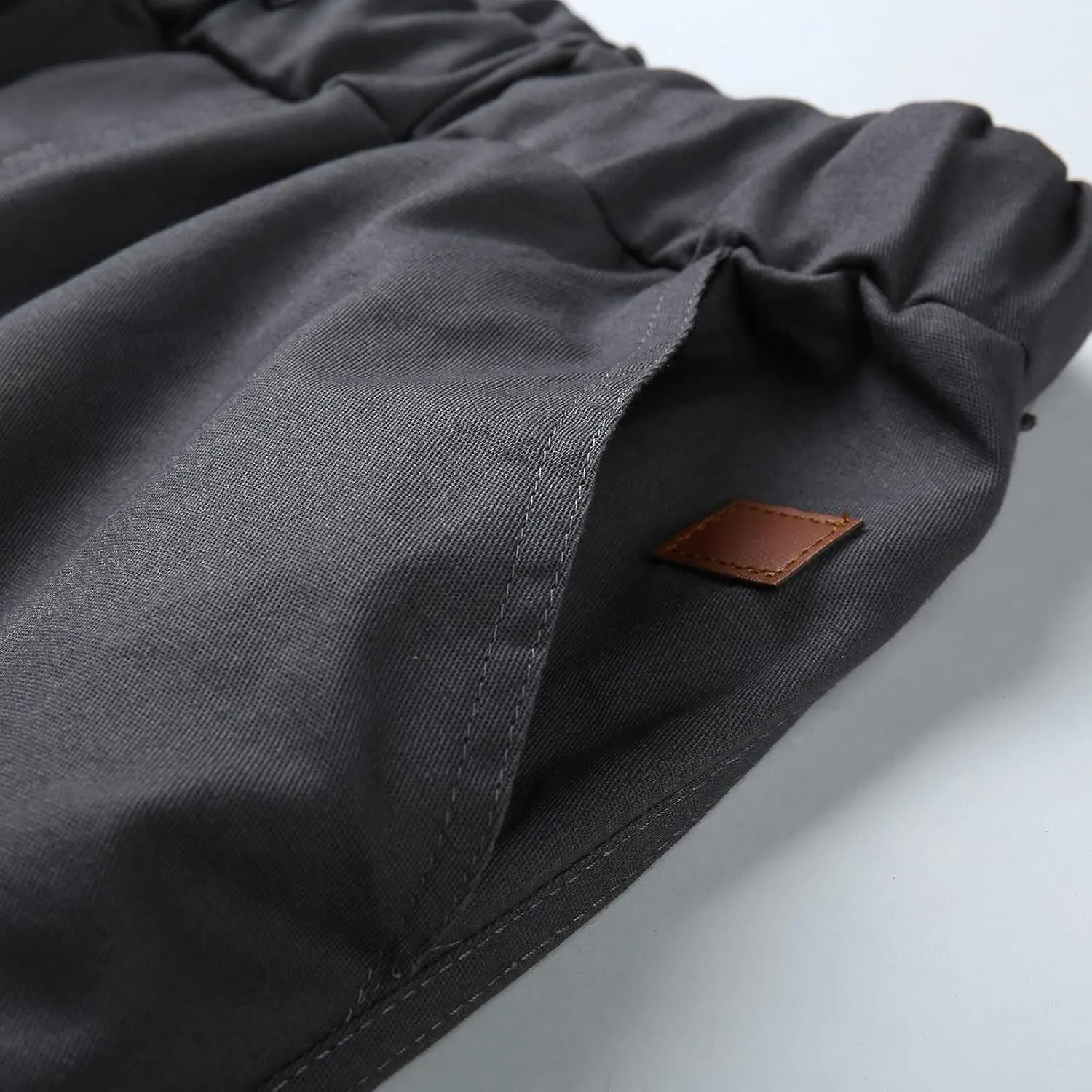 Mens Workout Cargo Sweatpants Heavyweight Fleece Cargo Sweatpants Stretch Elastic Waist Baggy Workout Jogger Pants