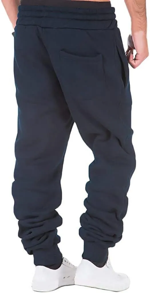 Mens Workout Cargo Sweatpants Mens Cargo Sweatpants Heavyweight Fleece Jogger Pants Drawstring Stretch Sports Trouser