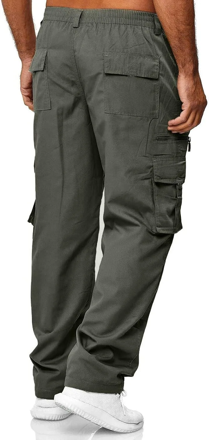 Mens Workout Cargo Sweatpants Sports Work Pants Running Mens Jogger Sweatpants Quick Dry Hiking Trousers Cargo Pants