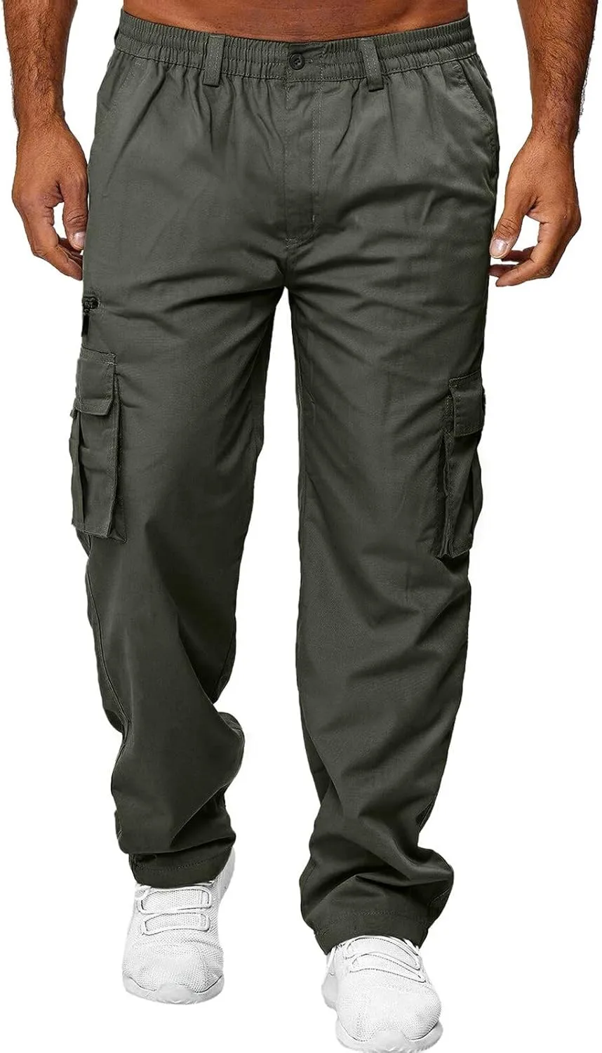 Mens Workout Cargo Sweatpants Sports Work Pants Running Mens Jogger Sweatpants Quick Dry Hiking Trousers Cargo Pants