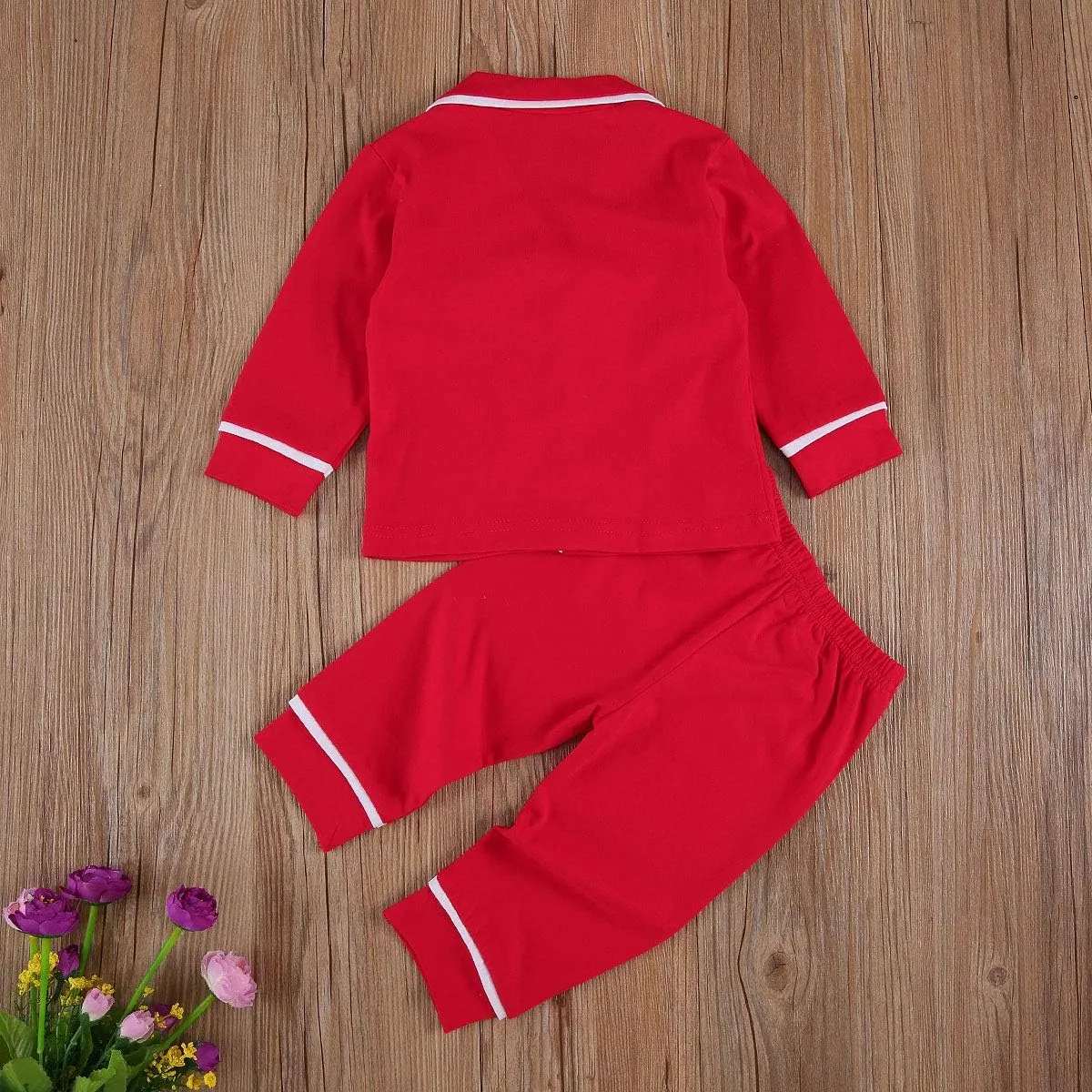 Merqwadd Toddler Baby Button-Down Pajamas Set, Cotton 2-PCS-PJs Set Shirt and Pants Sleepwear for Unisex Kids