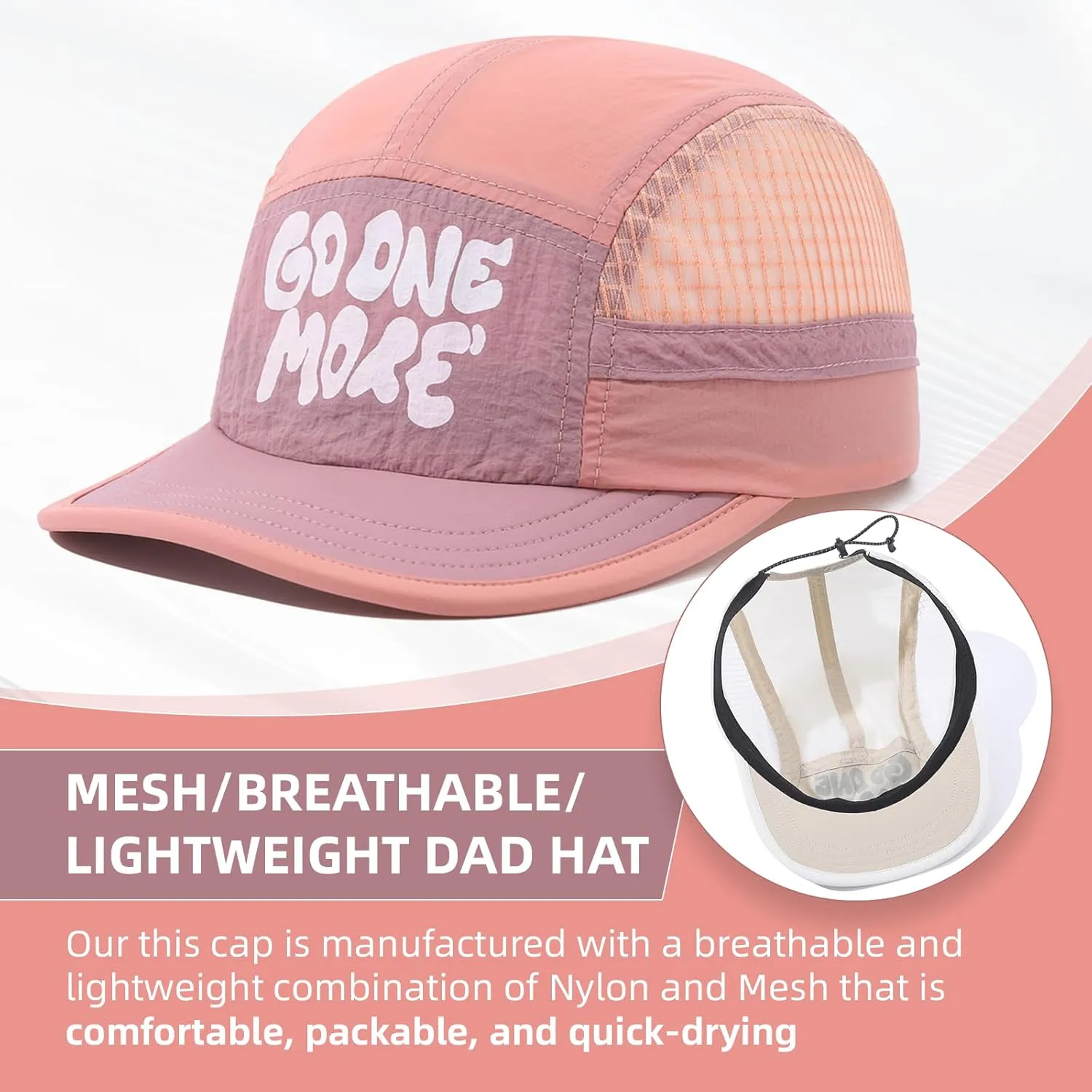 Mesh 5 Panel Baseball Cap Summer Short Brim Hats for Men Women Breathable Lightweight Dad Hat Umpire Cadet Cap