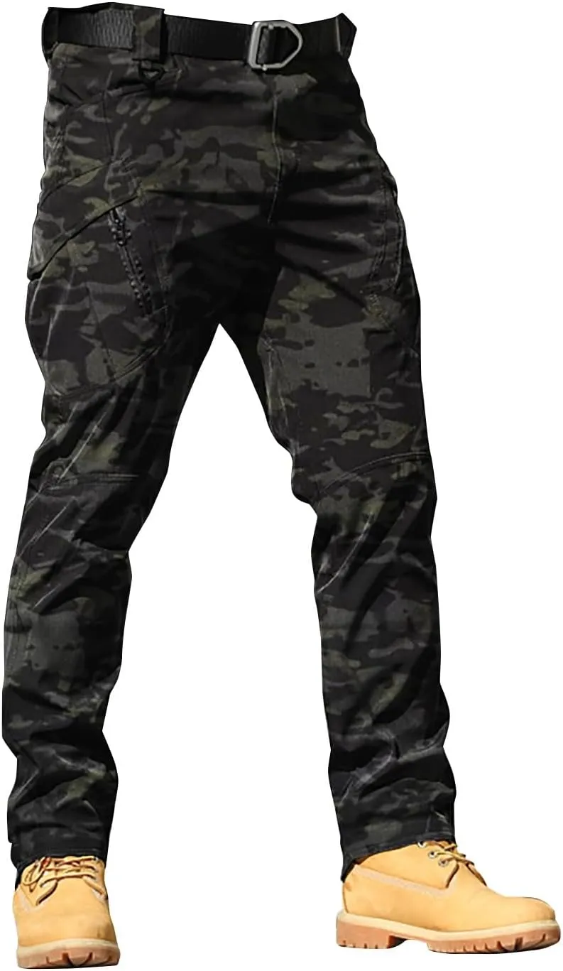 MIDOO Camo Cargo Pants for Men Baggy Flex Quick Dry Tactical Pants Lightweight Waterproof Hiking Work Camouflage Sweatpants