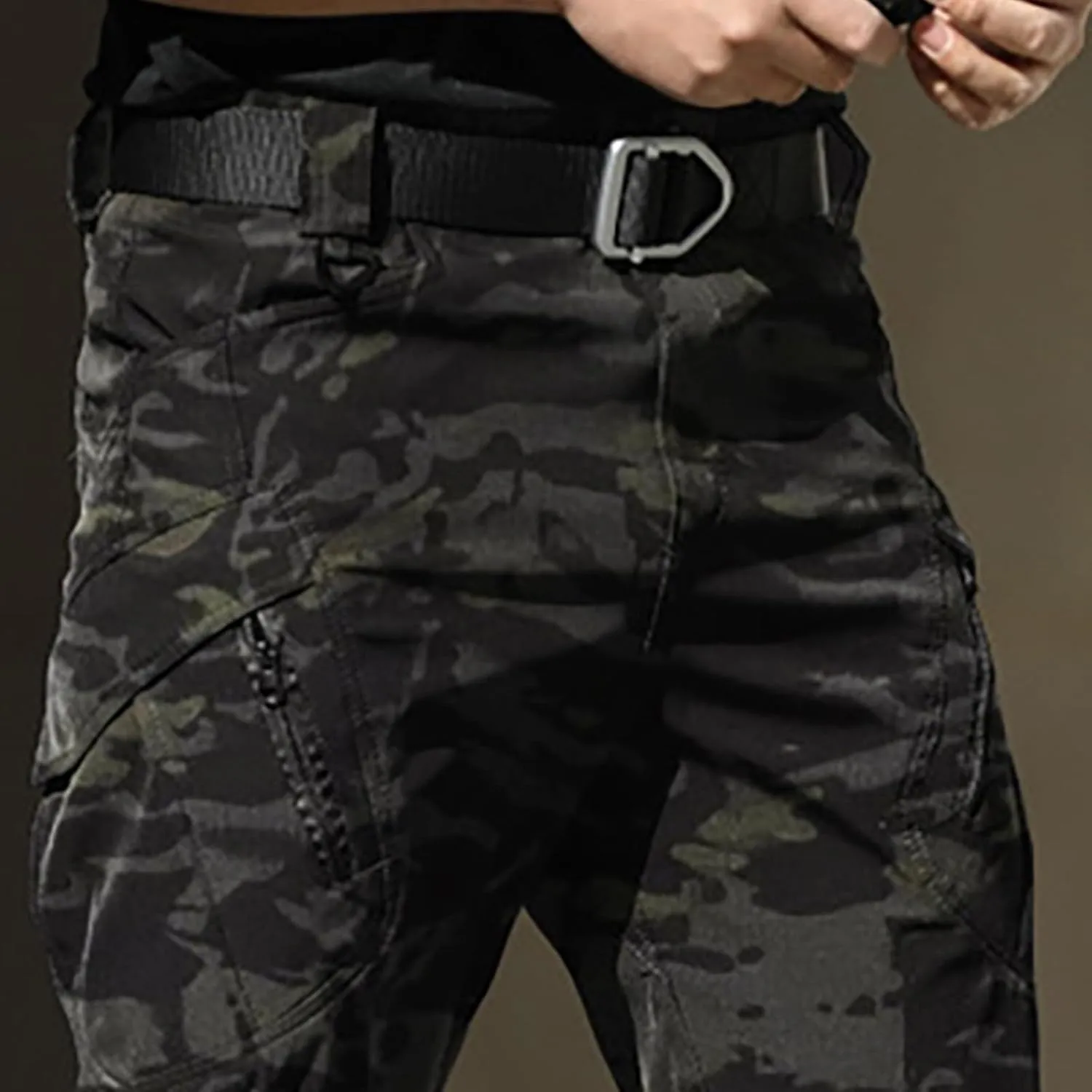 MIDOO Camo Cargo Pants for Men Baggy Flex Quick Dry Tactical Pants Lightweight Waterproof Hiking Work Camouflage Sweatpants