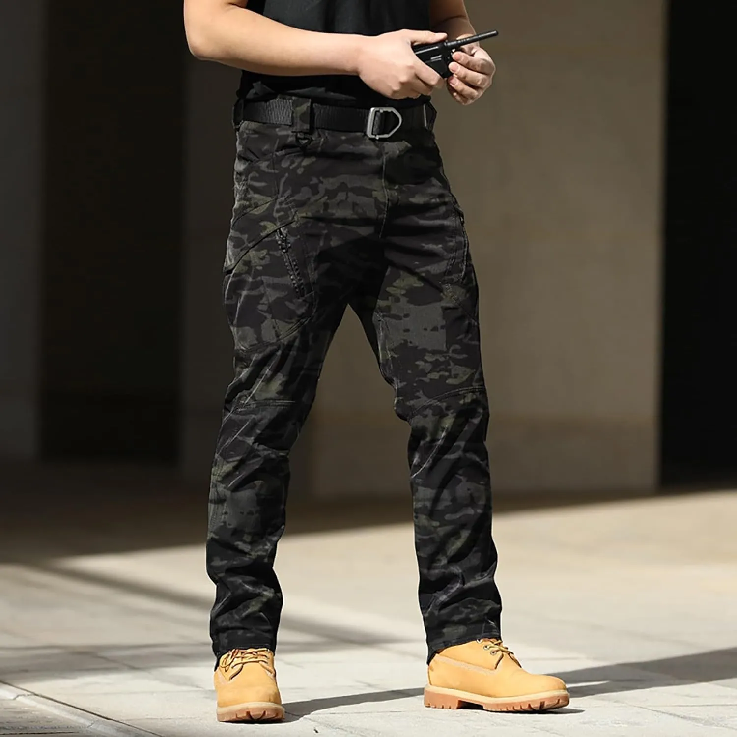 MIDOO Camo Cargo Pants for Men Baggy Flex Quick Dry Tactical Pants Lightweight Waterproof Hiking Work Camouflage Sweatpants
