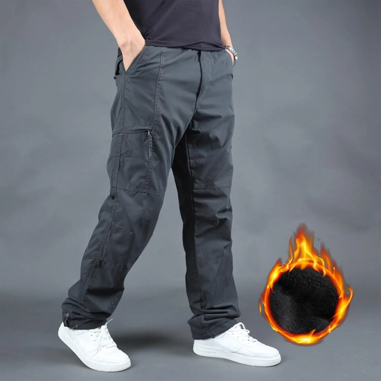 MIDOO Tactical Pant for Men Stretch Casual Jogger Pant Stretch Drawstring Elastic Waist Tapered Leg Sweatpants with Pockets