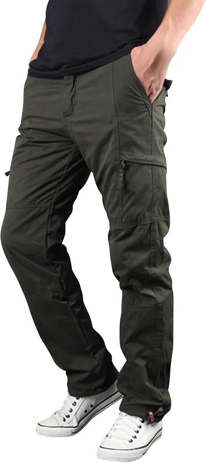 MIDOO Tactical Pant for Men Stretch Casual Jogger Pant Stretch Drawstring Elastic Waist Tapered Leg Sweatpants with Pockets