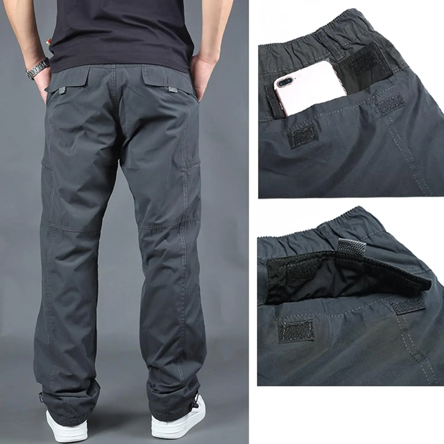 MIDOO Tactical Pant for Men Stretch Casual Jogger Pant Stretch Drawstring Elastic Waist Tapered Leg Sweatpants with Pockets