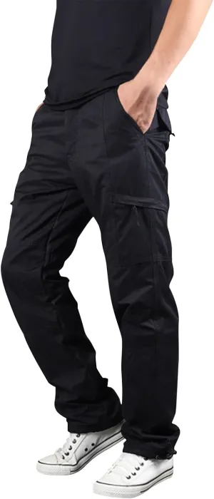 MIDOO Tactical Pant for Men Stretch Casual Jogger Pant Stretch Drawstring Elastic Waist Tapered Leg Sweatpants with Pockets