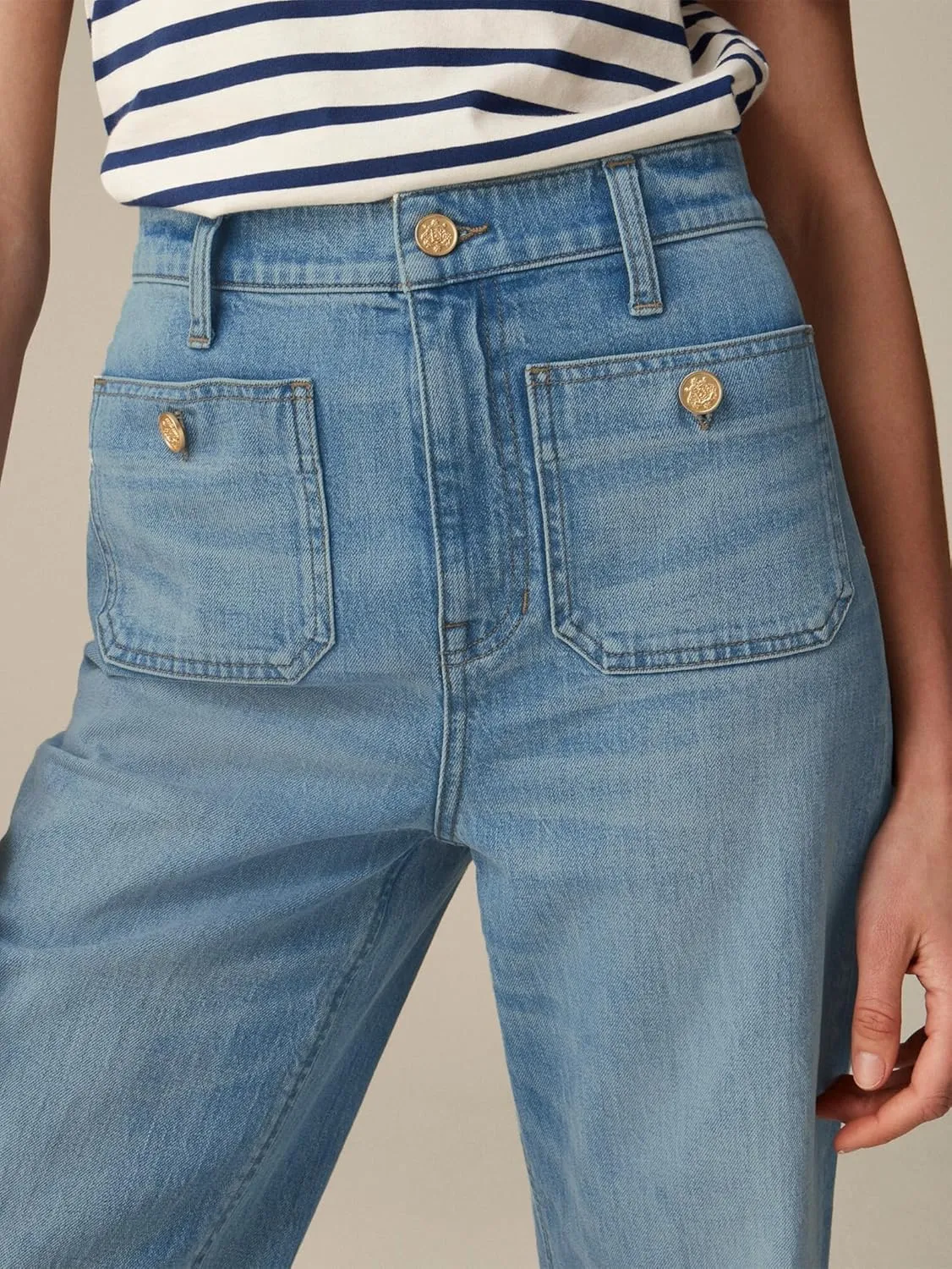 Oprah's Favorite Jeans Baggy Jeans High Waisted Wide Leg Straight Stretchy Denim Pants with Patch Pockets