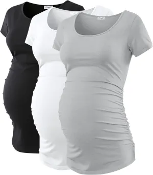 Peauty Maternity Shirts Maternity Clothes Side Ruched Maternity Tops for Women Pregnancy Shirts