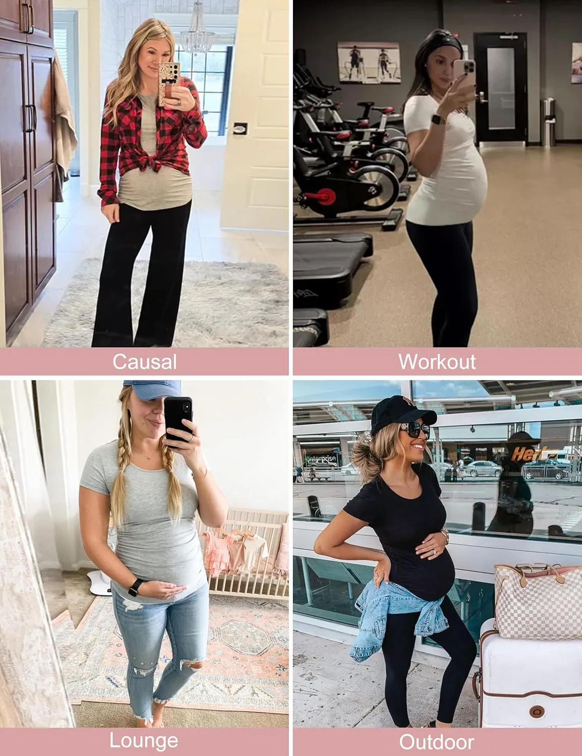 Peauty Maternity Shirts Maternity Clothes Side Ruched Maternity Tops for Women Pregnancy Shirts