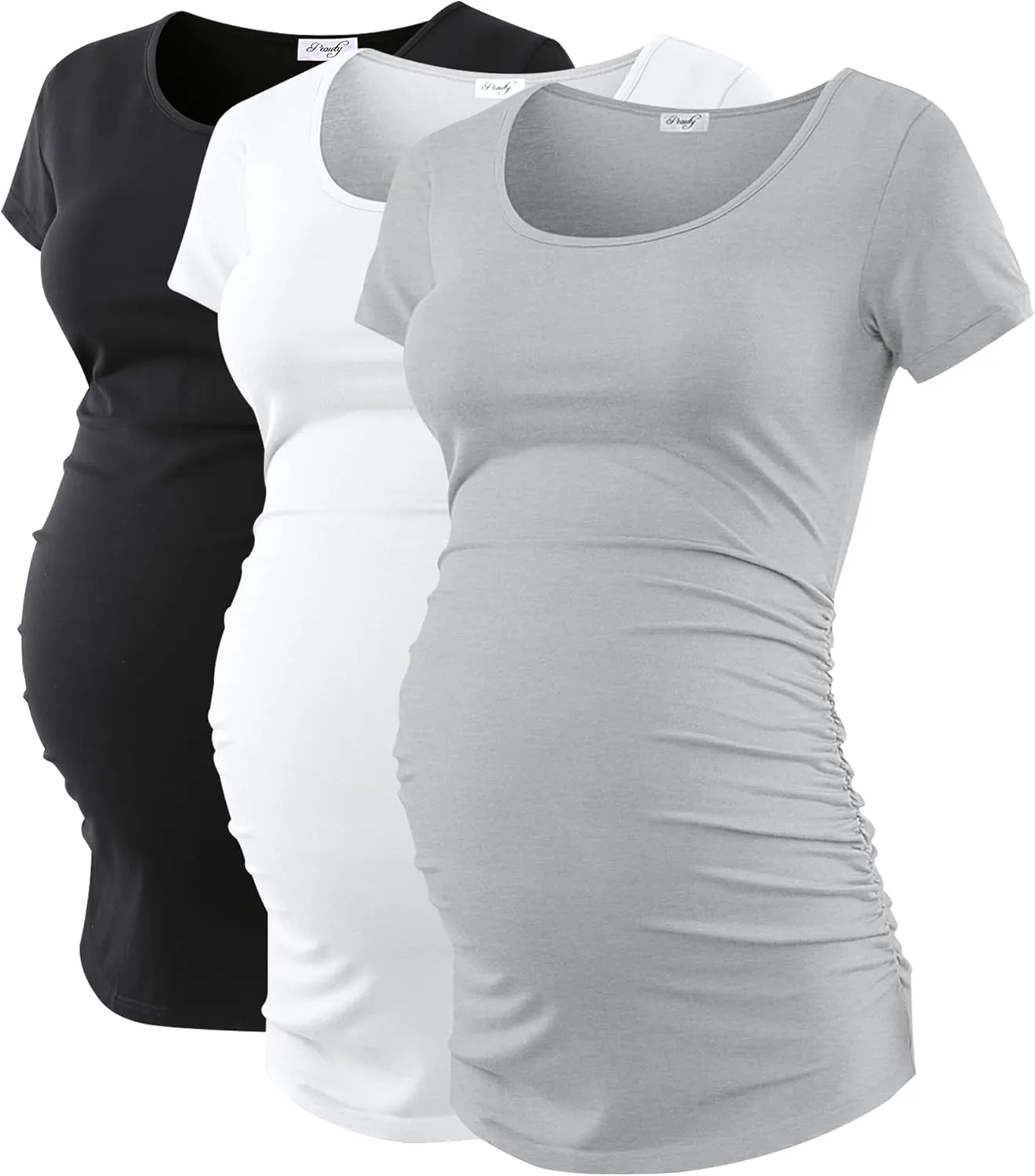 Peauty Maternity Shirts Maternity Clothes Side Ruched Maternity Tops for Women Pregnancy Shirts