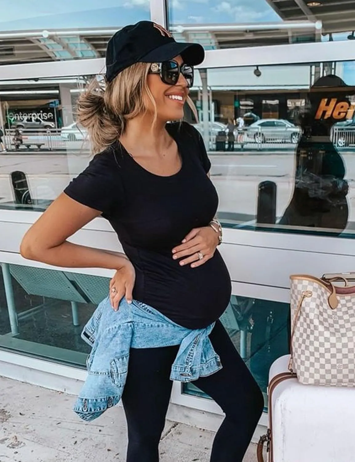 Peauty Maternity Shirts Maternity Clothes Side Ruched Maternity Tops for Women Pregnancy Shirts
