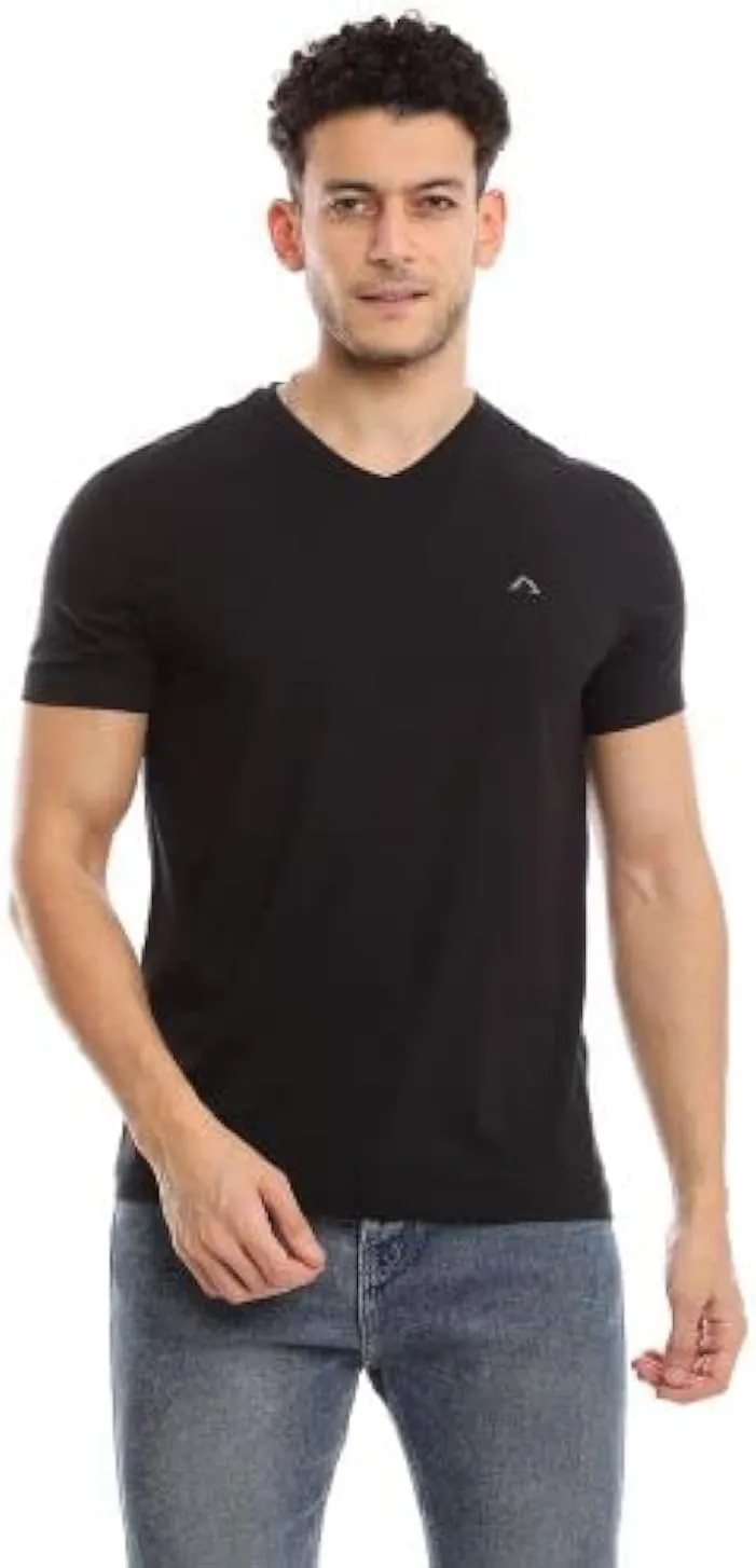 Premium Classic Mens V-Neck T-Shirt | Ultra Soft, Breathable Cotton Modal Stretch Mens T-Shirt | Tag Free (Made in Egypt)