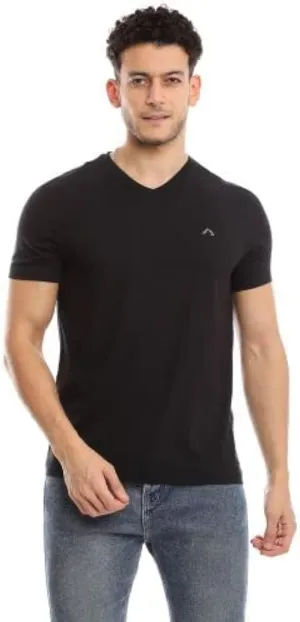 Premium Classic Mens V-Neck T-Shirt | Ultra Soft, Breathable Cotton Modal Stretch Mens T-Shirt | Tag Free (Made in Egypt)