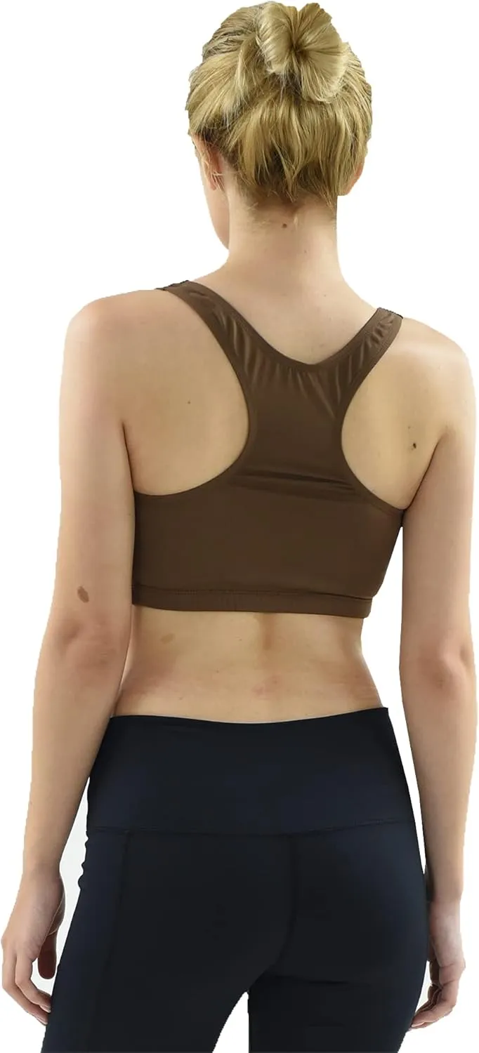 Private Island Women UPF 50  Swim Tank Bra Short Top Sports Bras Swimsuit Rash Guard (YST)