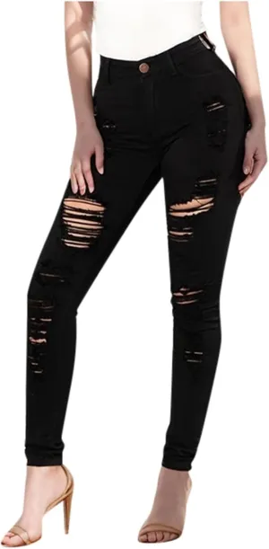 Ripped Distressed Jeans for Women High Waisted Casual 2025 Mom Butt Lifting Bootcut Pants Skinny Legging Petite Jeans