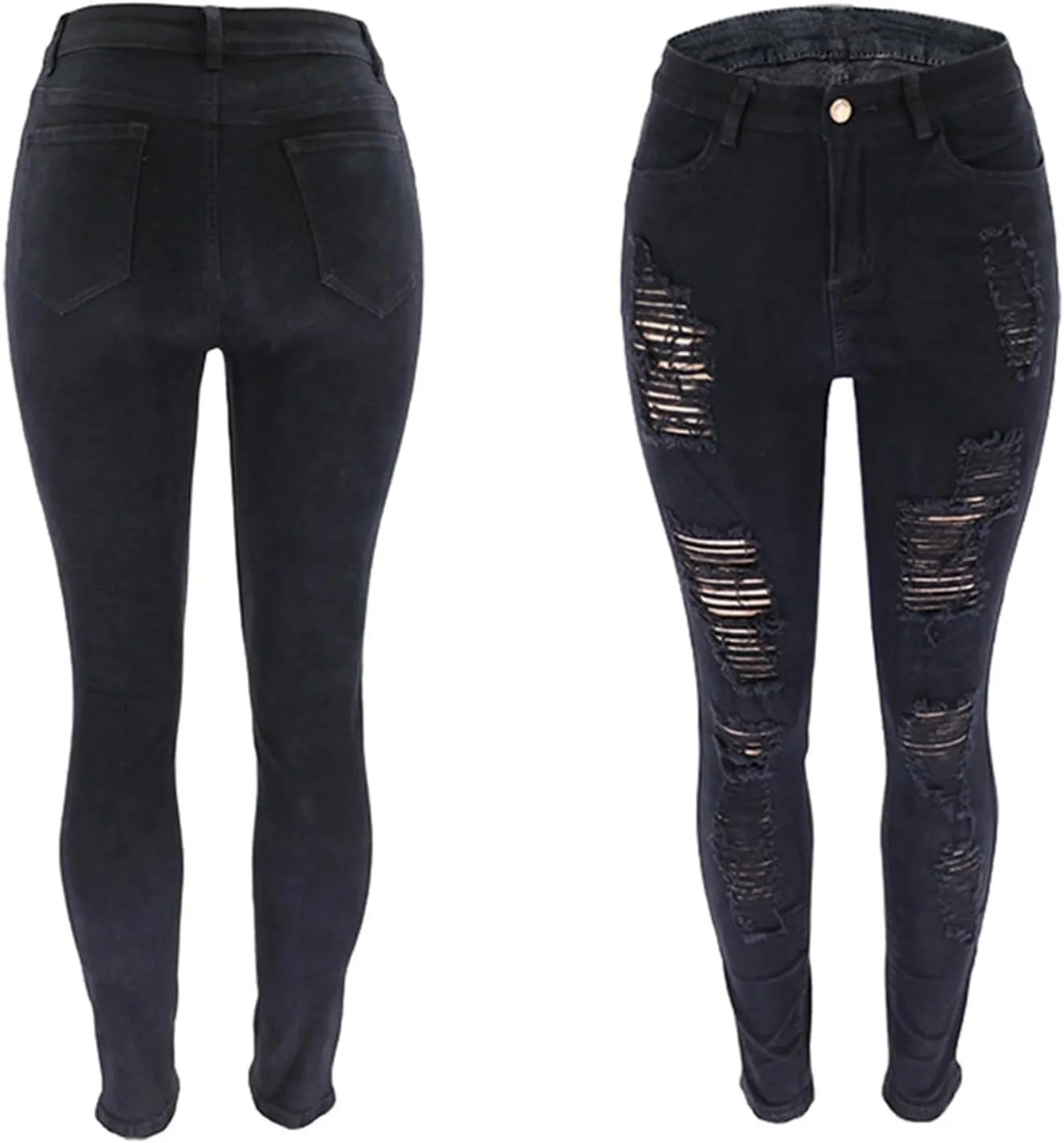 Ripped Distressed Jeans for Women High Waisted Casual 2025 Mom Butt Lifting Bootcut Pants Skinny Legging Petite Jeans