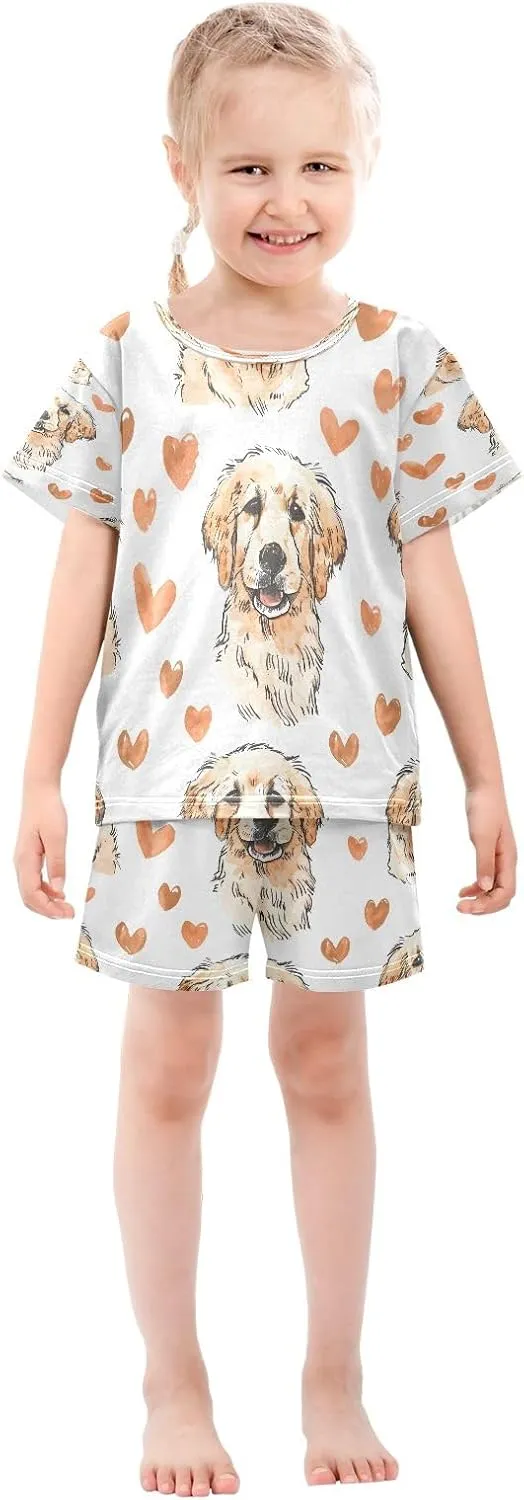 senya Cute Highland Cows Summer Pajamas Set Short Cotton Sleepwear 2 Piece