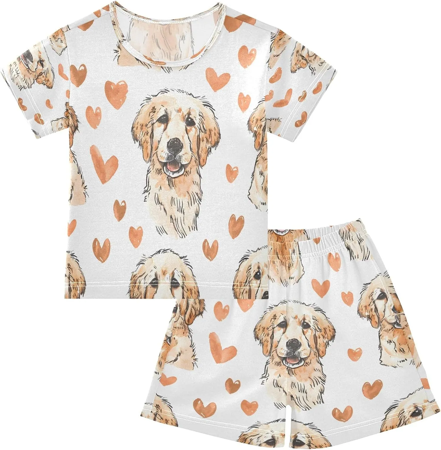 senya Cute Highland Cows Summer Pajamas Set Short Cotton Sleepwear 2 Piece