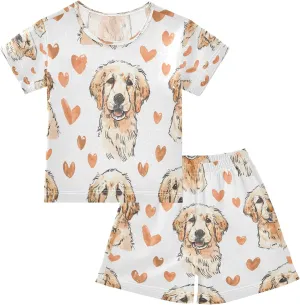senya Cute Highland Cows Summer Pajamas Set Short Cotton Sleepwear 2 Piece