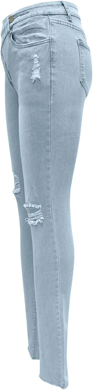 Sexy Jeans for Women Low Waisted Skinny Bootcut Denim Pants Ripped Stretch Trousers Casual Vintage Retro Pant