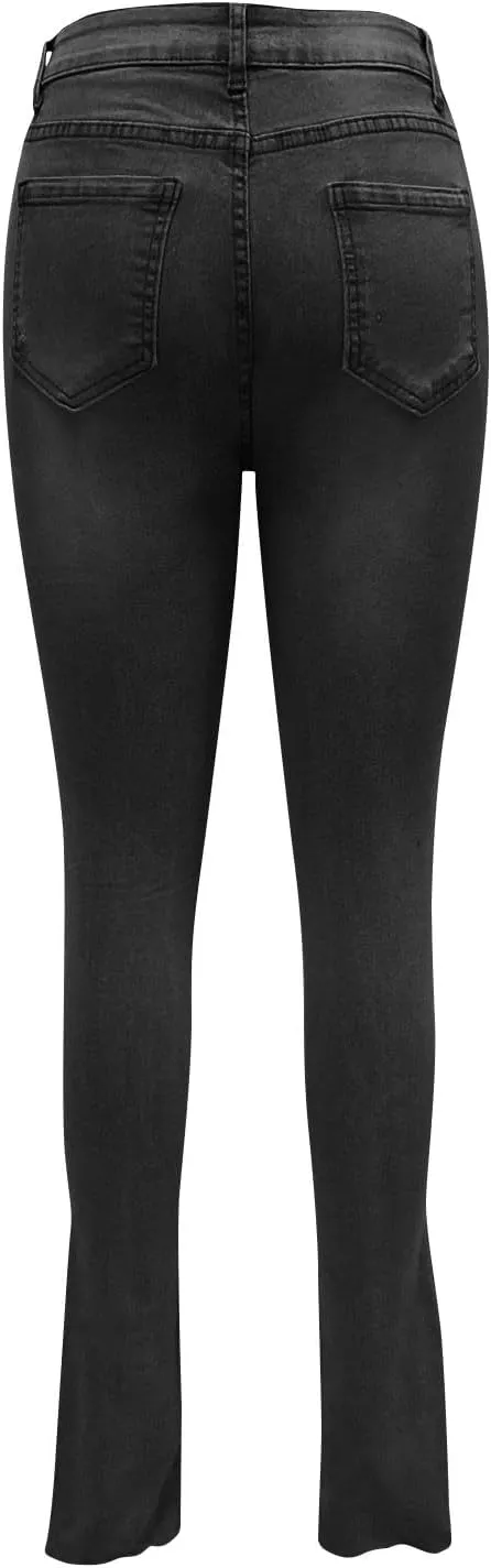 Sexy Jeans for Women Low Waisted Skinny Bootcut Denim Pants Ripped Stretch Trousers Casual Vintage Retro Pant