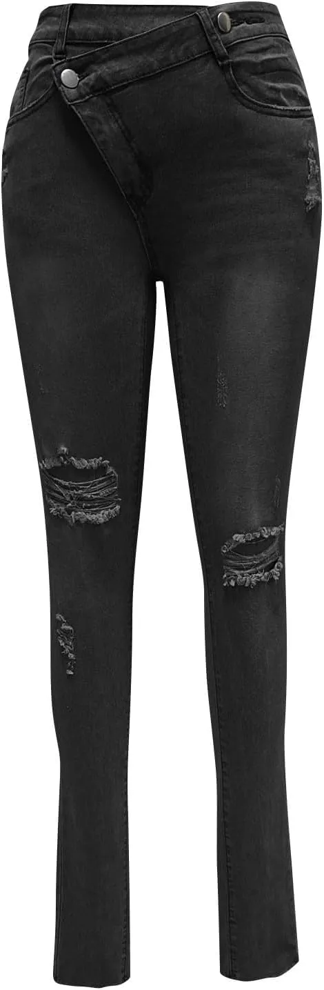 Sexy Jeans for Women Low Waisted Skinny Bootcut Denim Pants Ripped Stretch Trousers Casual Vintage Retro Pant