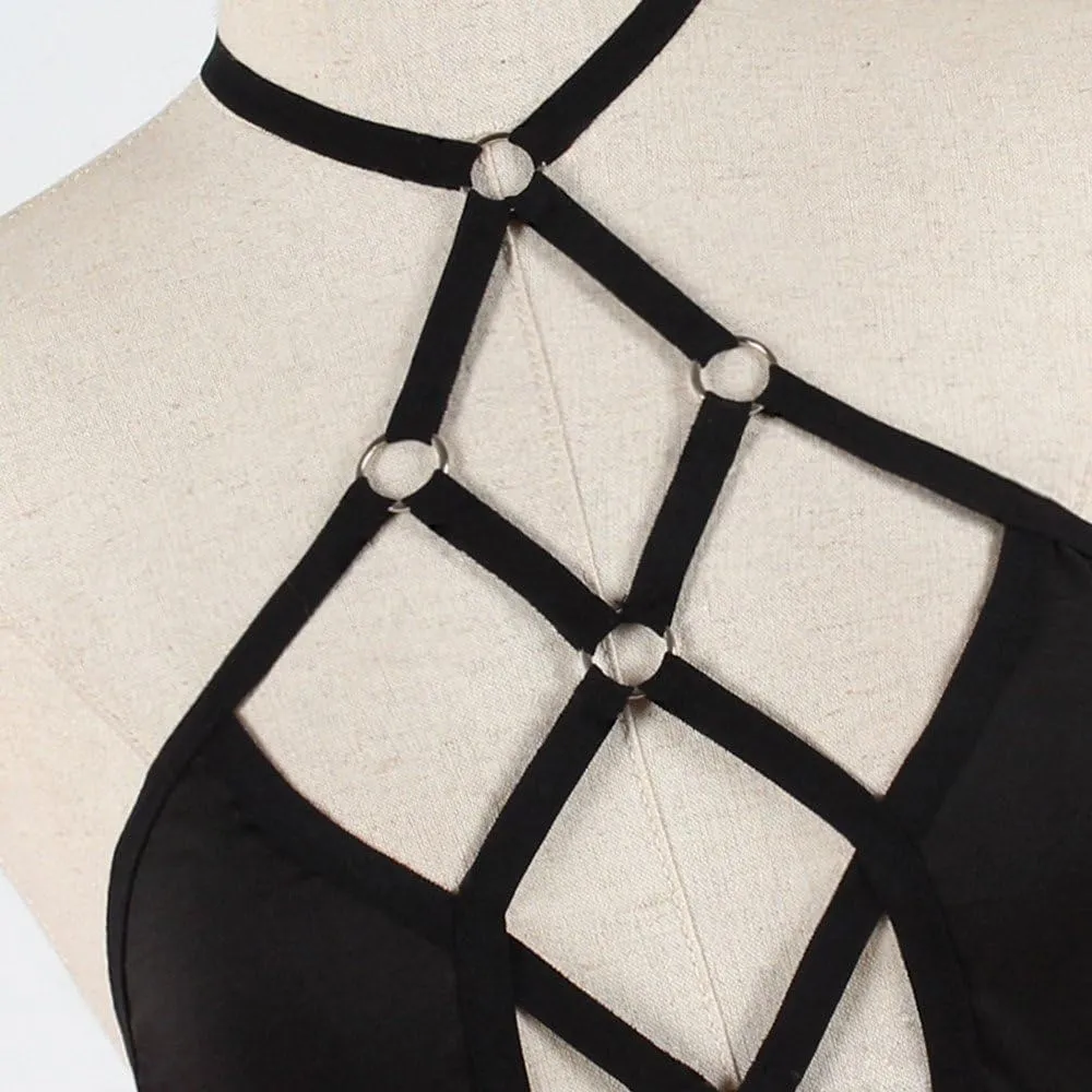 Sexy Lingerie for Women: Naughty Play Hollow Out Harness Bras, Clear Sheer Bandage Bra