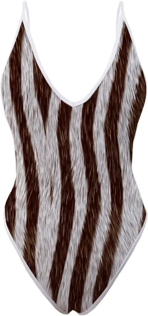 Sexy One Piece Swimsuits for Women Plunge Deep V Neck Backless Bathing Suits Print Halter Tummy Control Swimwear