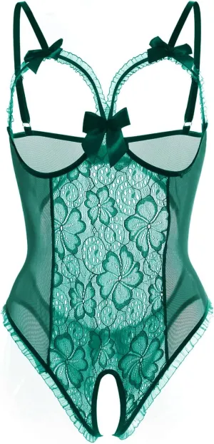 Sexy Women's One - Piece Lace Bodysuit Lingerie for Romantic Nights - Babydoll Sleepwear
