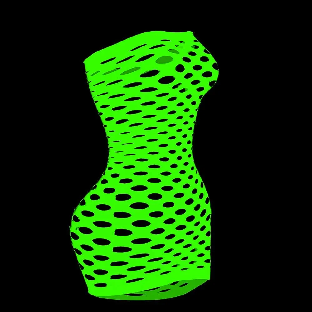 Sexy Womens Strapless Fishnet Lingerie Sleepwear Mini Dress Tube Chemise Bodysuit One Size