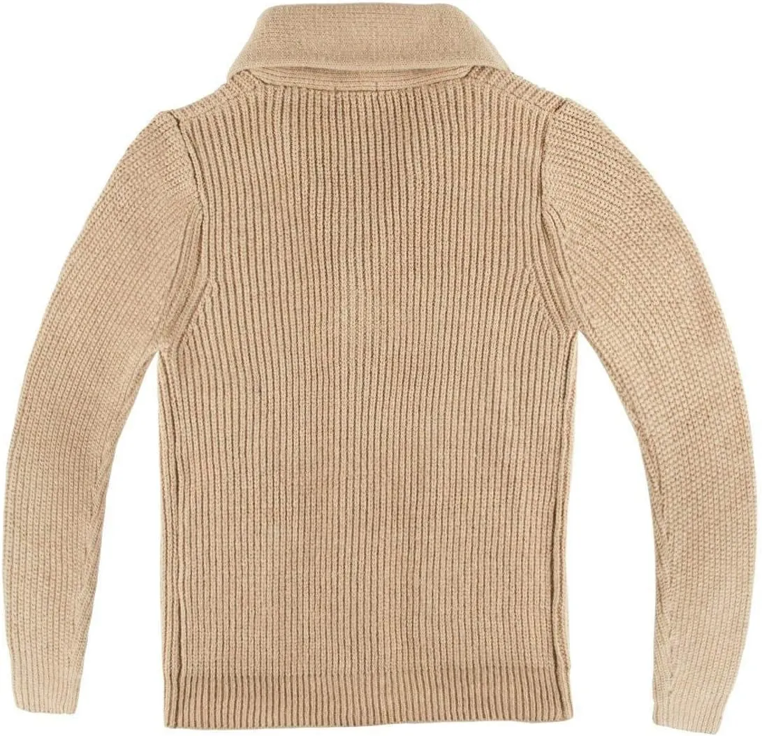 Shawl Collar Cardigan for Men Button Down Long Sleeve Pullover Cardigans Soft Touch Knitted Sweater Jacket with Pockets