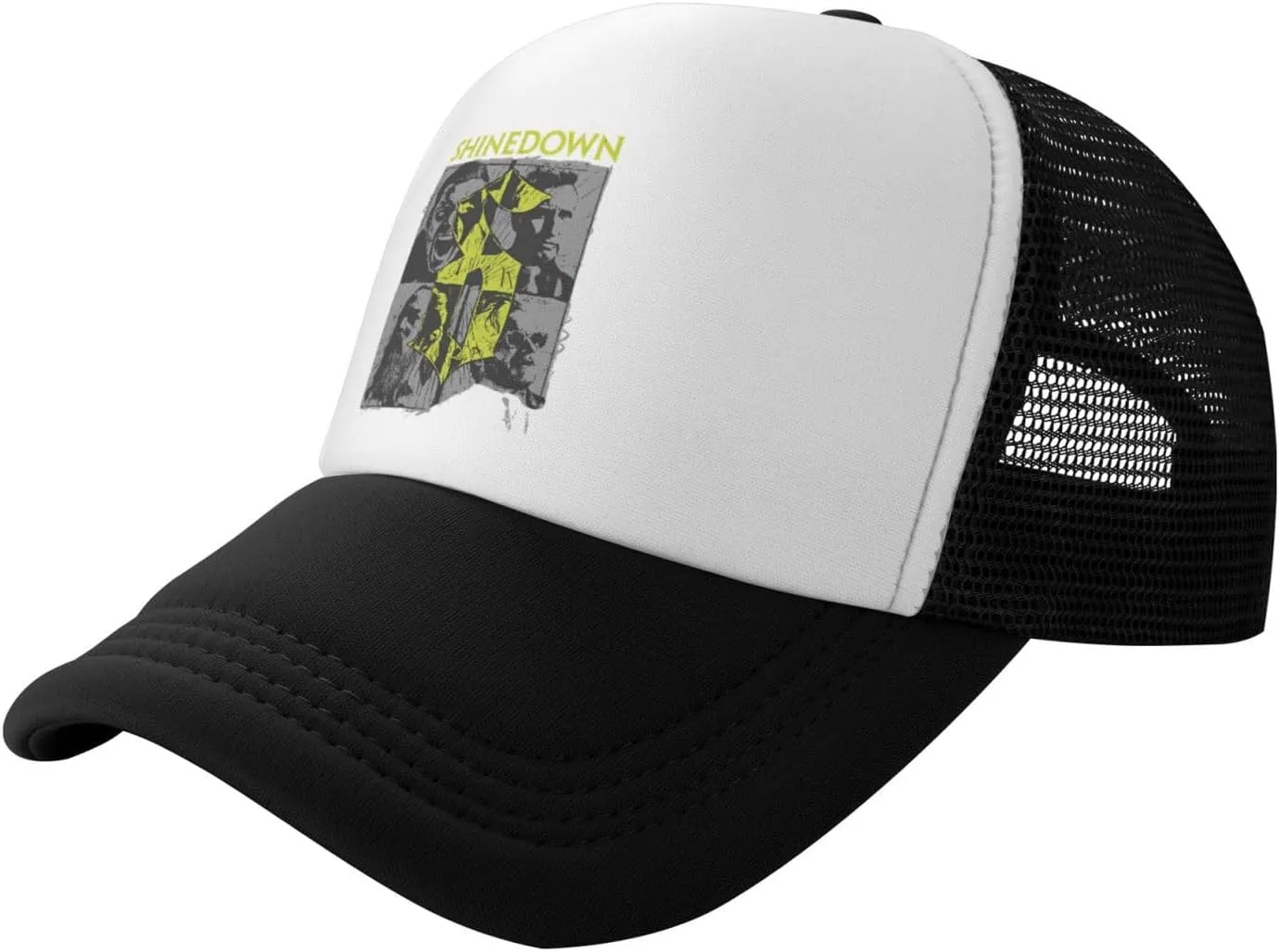 Shinedowns Classic Adjustable Breathable Mesh Baseball Cap Trucker Hat Cap for Men and Women Black