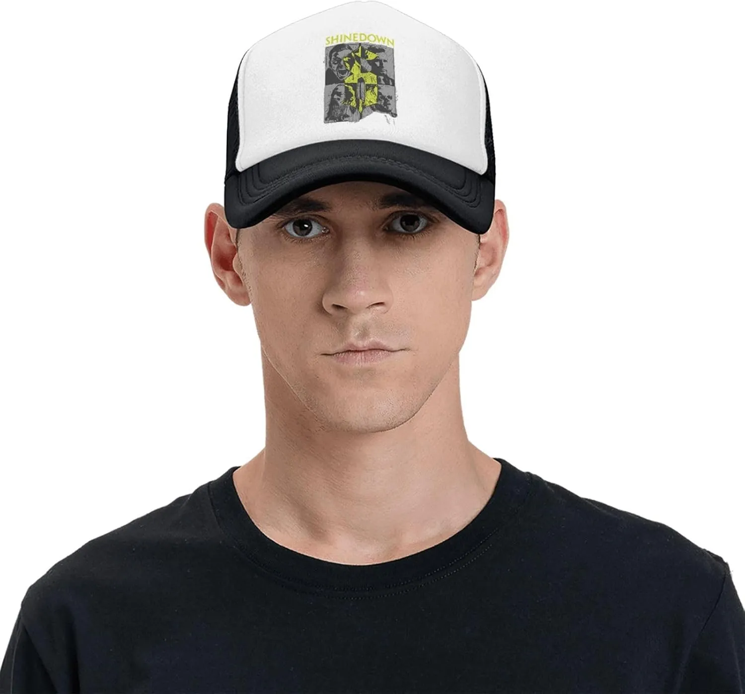 Shinedowns Classic Adjustable Breathable Mesh Baseball Cap Trucker Hat Cap for Men and Women Black