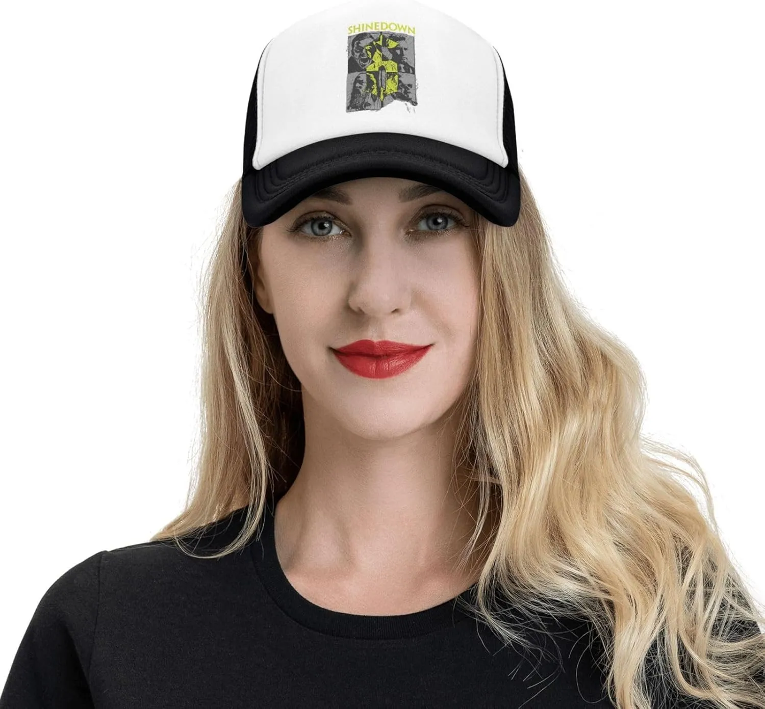 Shinedowns Classic Adjustable Breathable Mesh Baseball Cap Trucker Hat Cap for Men and Women Black