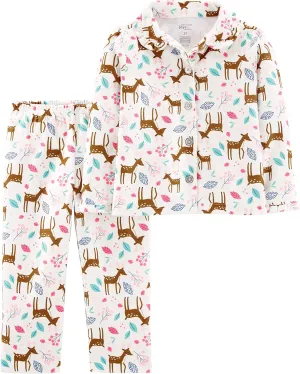 Simple Joys by Carter's Toddlers and Baby Girls' 2-Piece Coat Style Pajama Set