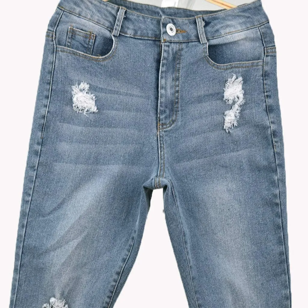 Skinny Jeans for Women Ripped Jeans High Rise Stretchy Casual Classic Slimming Jeggings Denim Trousers Tapered Pants