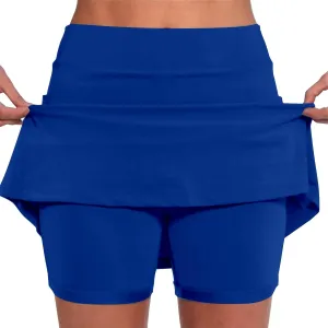 Skorts for Woman Plus Size Tummy Control Yoga Culottes Lightweight Quick Dry Tennis Golf Skirts with Shorts Underneath
