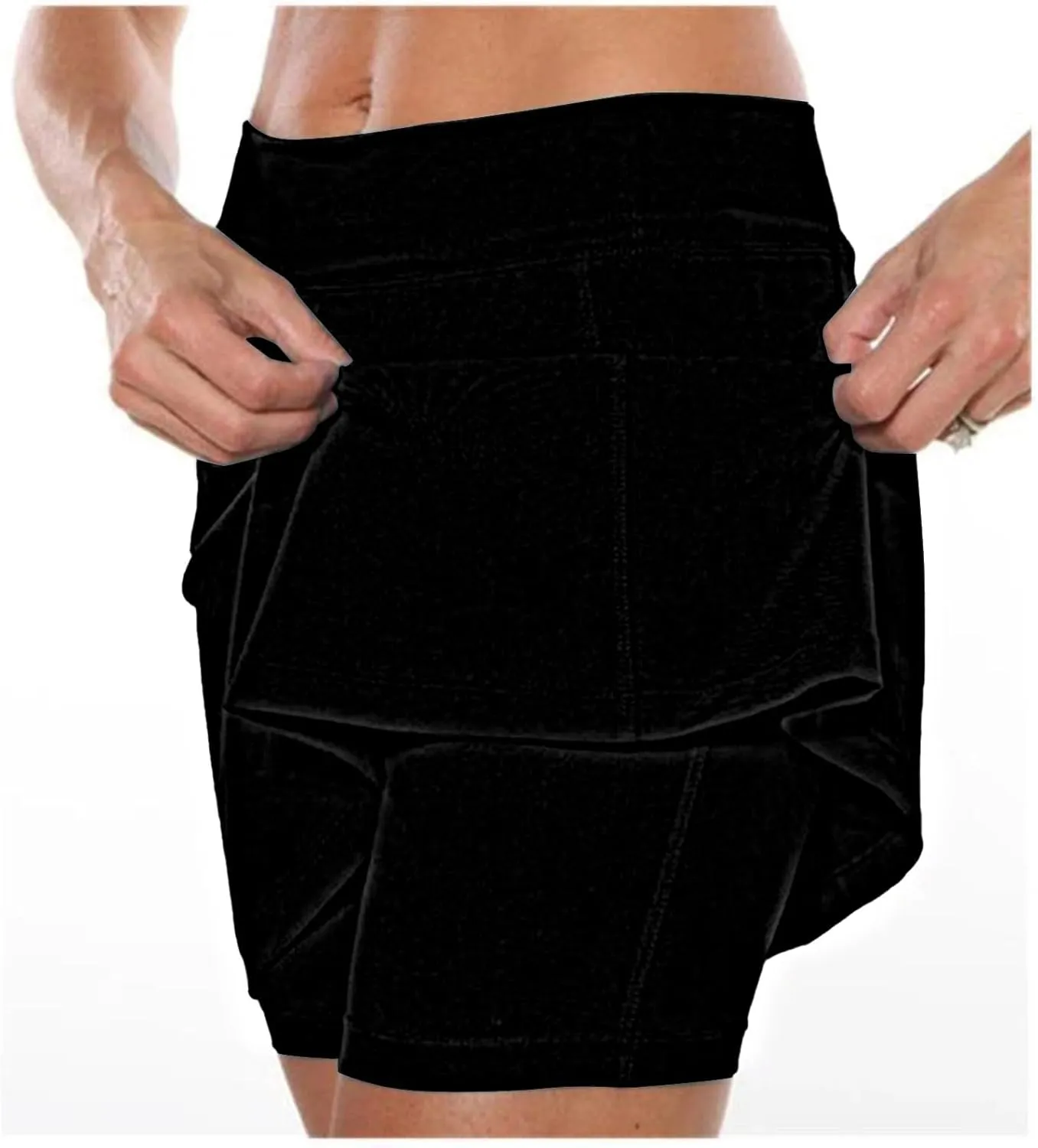 Skorts for Woman Plus Size Tummy Control Yoga Culottes Lightweight Quick Dry Tennis Golf Skirts with Shorts Underneath