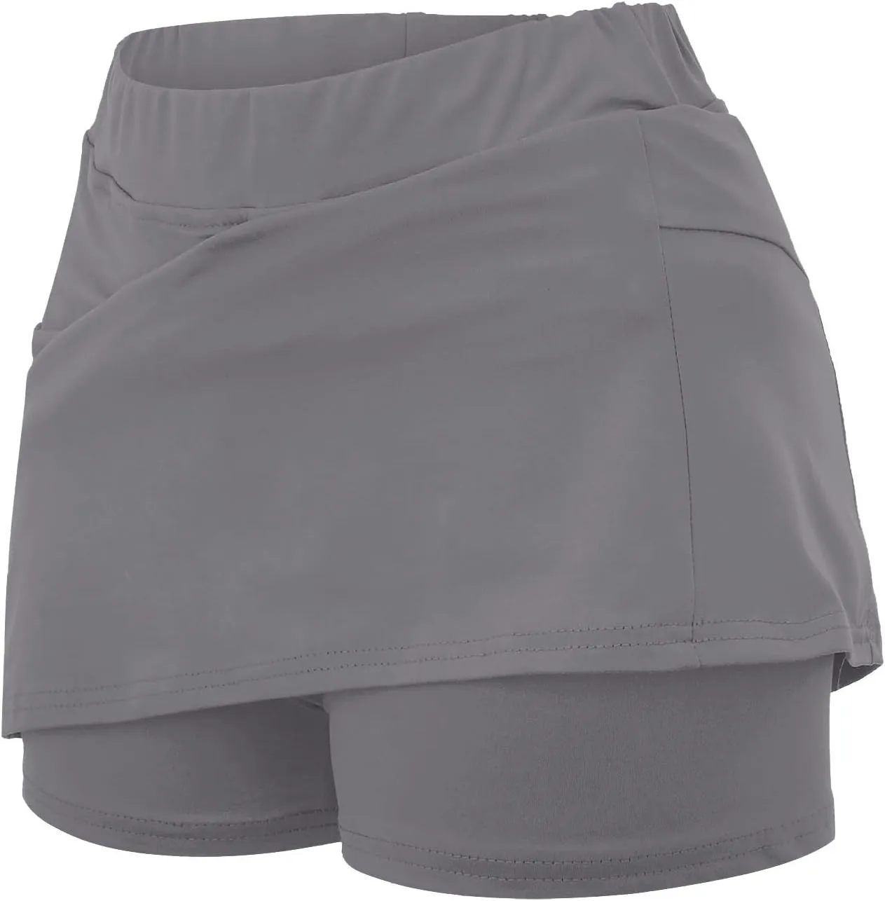 Skorts for Woman Plus Size Tummy Control Yoga Culottes Lightweight Quick Dry Tennis Golf Skirts with Shorts Underneath
