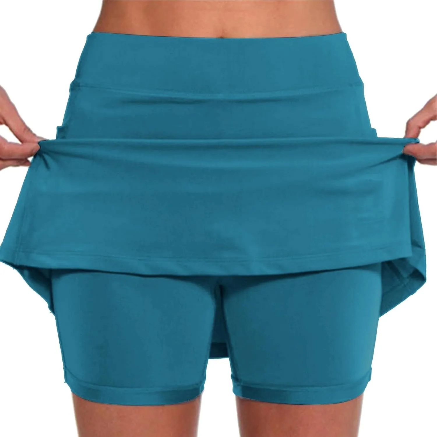 Skorts for Woman Plus Size Tummy Control Yoga Culottes Lightweight Quick Dry Tennis Golf Skirts with Shorts Underneath